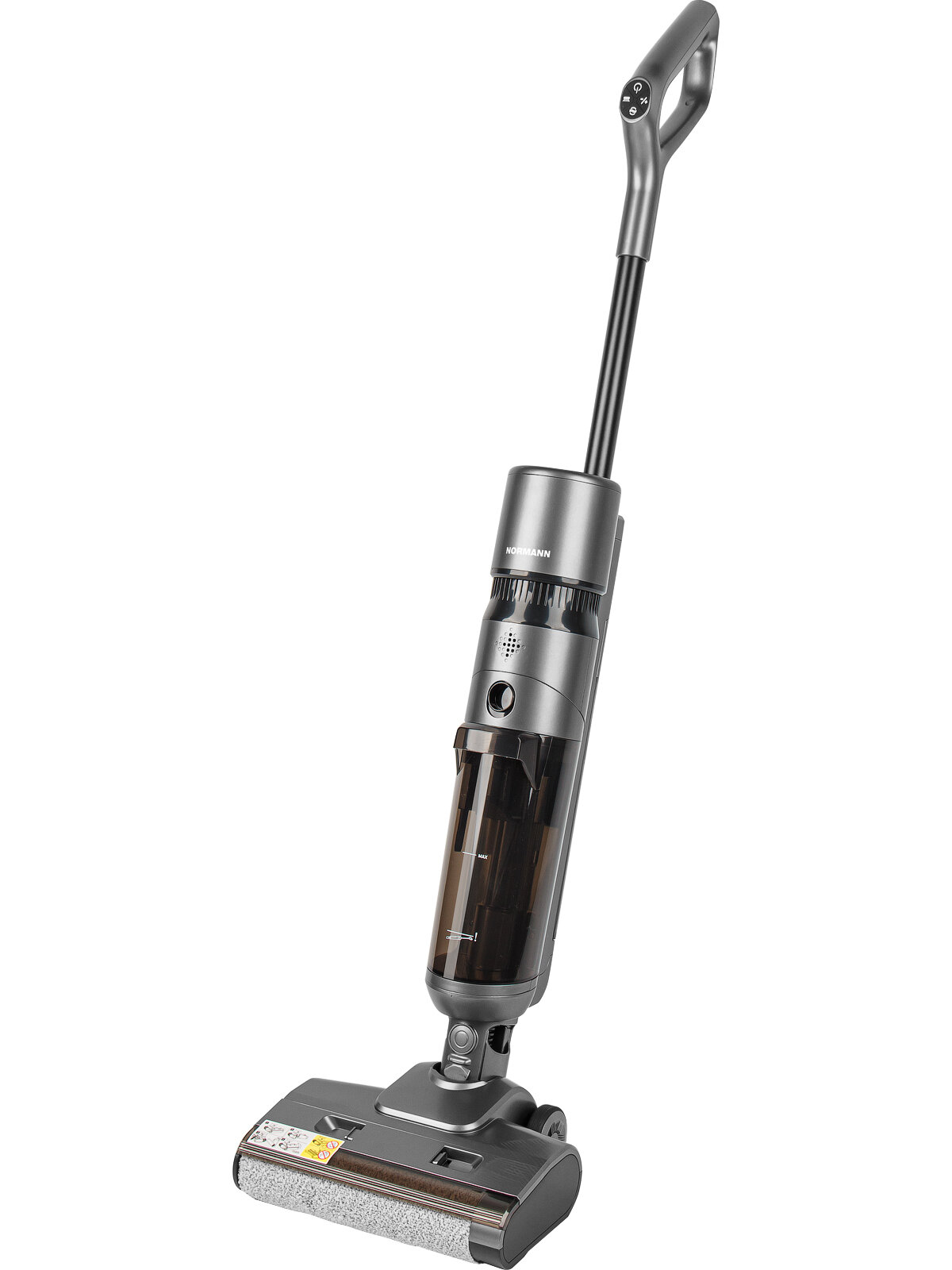 Пылесос бытовой моющий Normann AVC-920, вертикальный, беспроводной, сухая и влажная уборка, серый