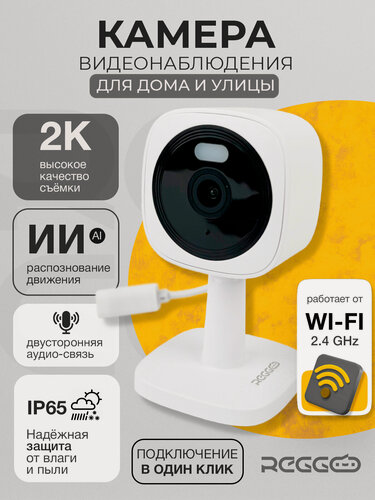 Изображение товара Мини камера видеонаблюдения уличная, для дома и офиса wi-fi, REGGO