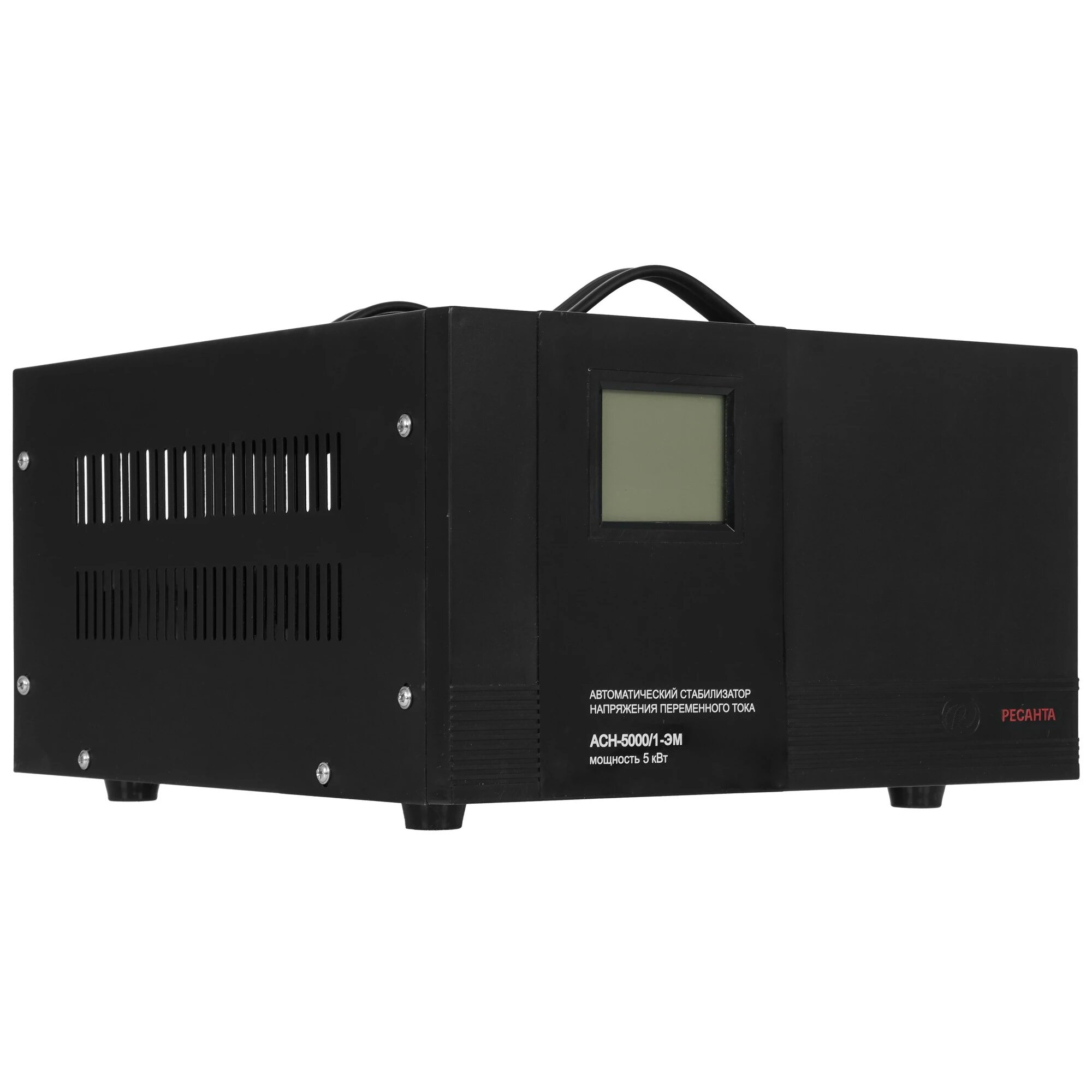 Стабилизатор напряжения Ресанта АСН- 5 000 /1-ЭМ (63/1/6) черный, 5000 ВА/5000 Вт
