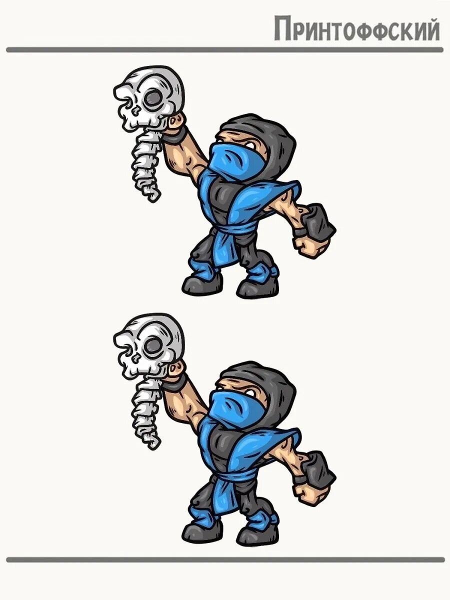 Термонаклейка Саб-Зиро Mortal Kombat