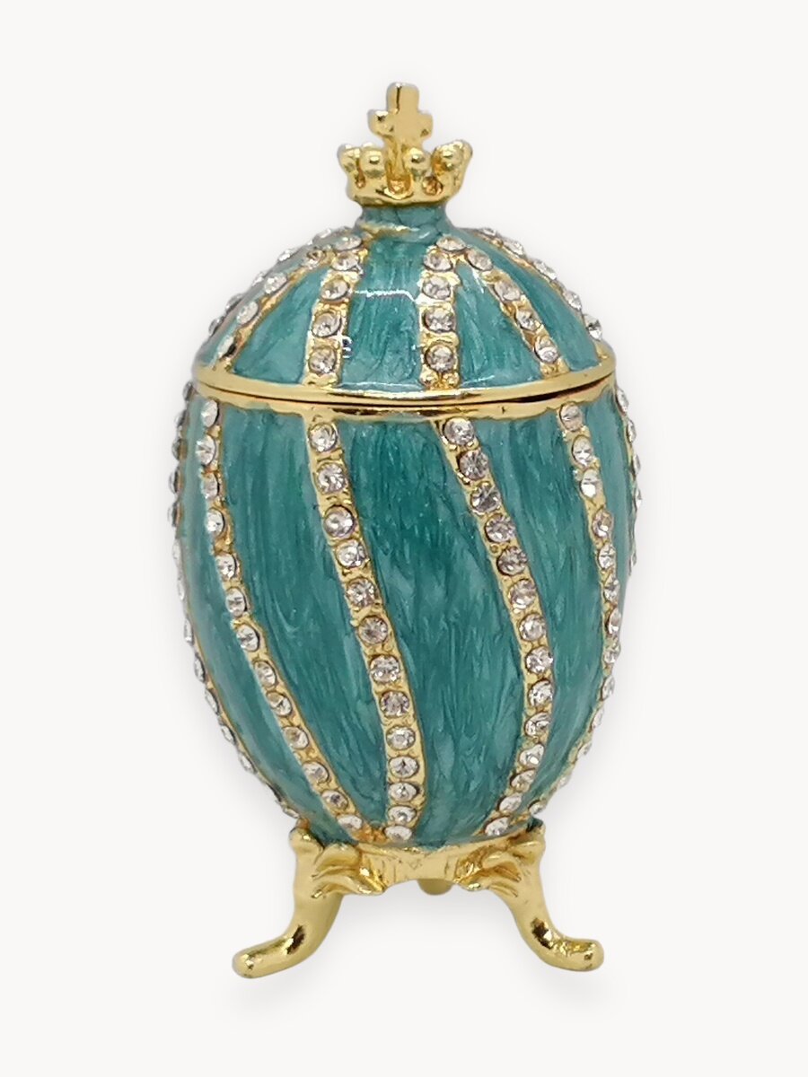 Яйцо Фаберже витое, малое, голубое
