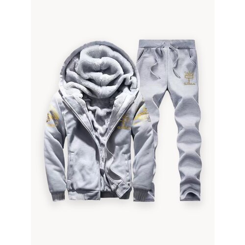 Мужской флисовый костюм с капюшоном