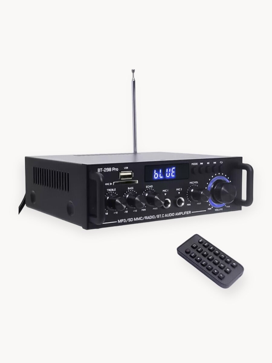 Усилитель звука для колонок Loudix AV-298BT PRO, 2-х канальный, Bluetooth 5.0, 45 Вт + 45 Вт