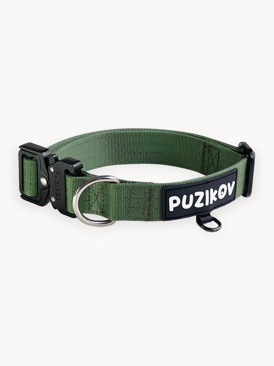 Ошейник для собак средних и крупных пород, усиленный, размер 3, зеленый PUZIKOV / пузиков