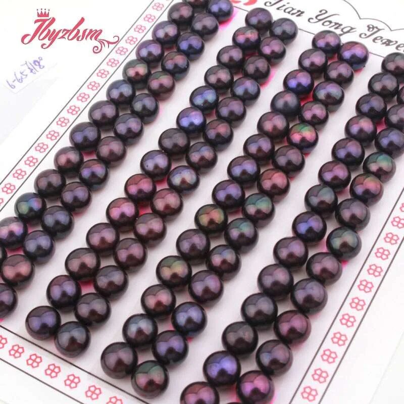 Бусины из черного жемчуга jbyzbsm 5 пар 6-6.5mm 5 Pair