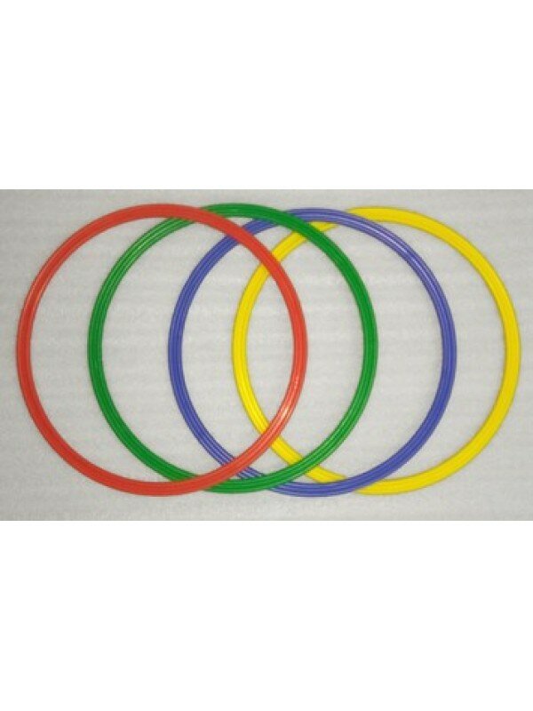 Набор плоских обручей 4 шт. (синий зеленый желтый красный) диаметр 40 см
