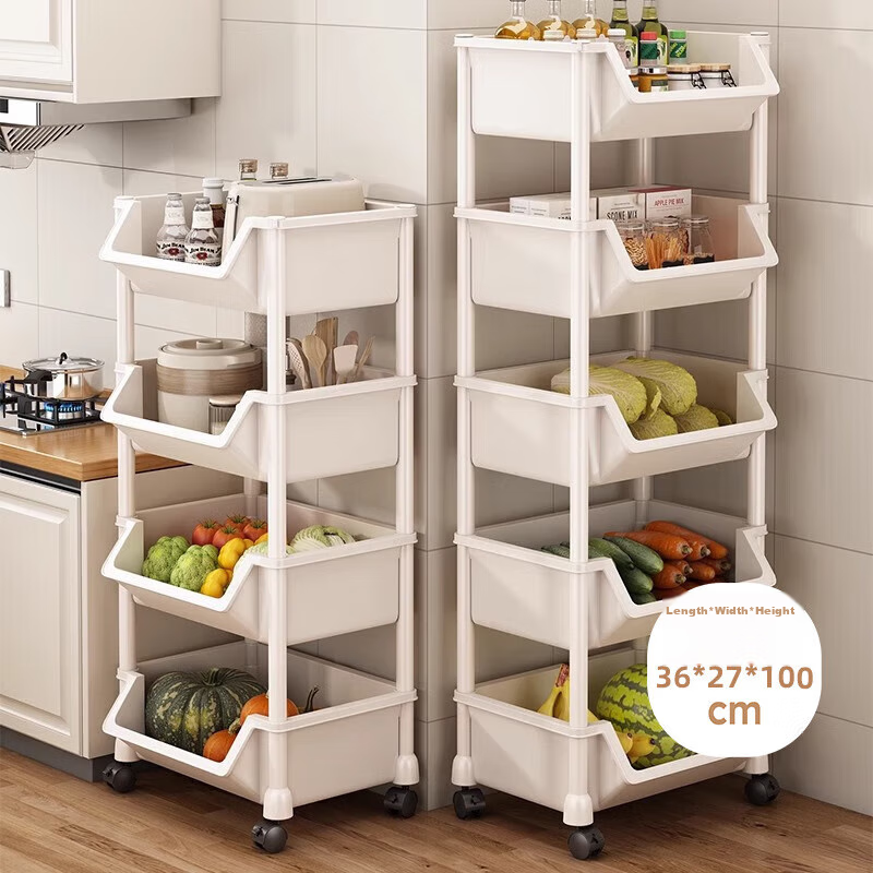 Jiadu Bathroom Storage Rack, Floor-Standing Multi-Layer Organizer, Small Cart, Multifunctional Fruit And Vegetable Kitchen Shelf, Backpack Storage Rack