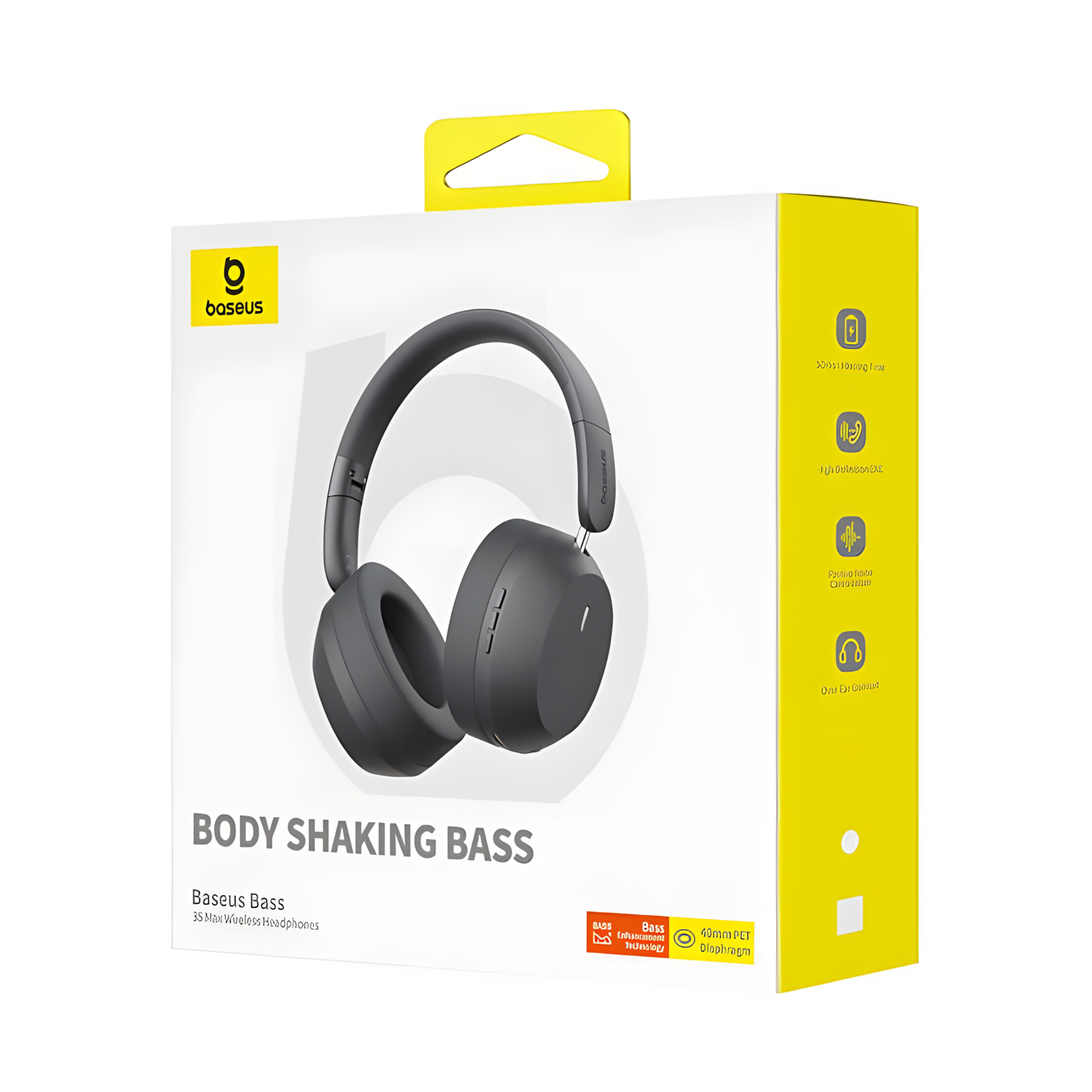 Беспроводные наушники BASEUS Body Shaking Bass A00070800821‑00 – чёрный, 40 мм драйвер, 50 ч автономии, USB‑C — фото 1