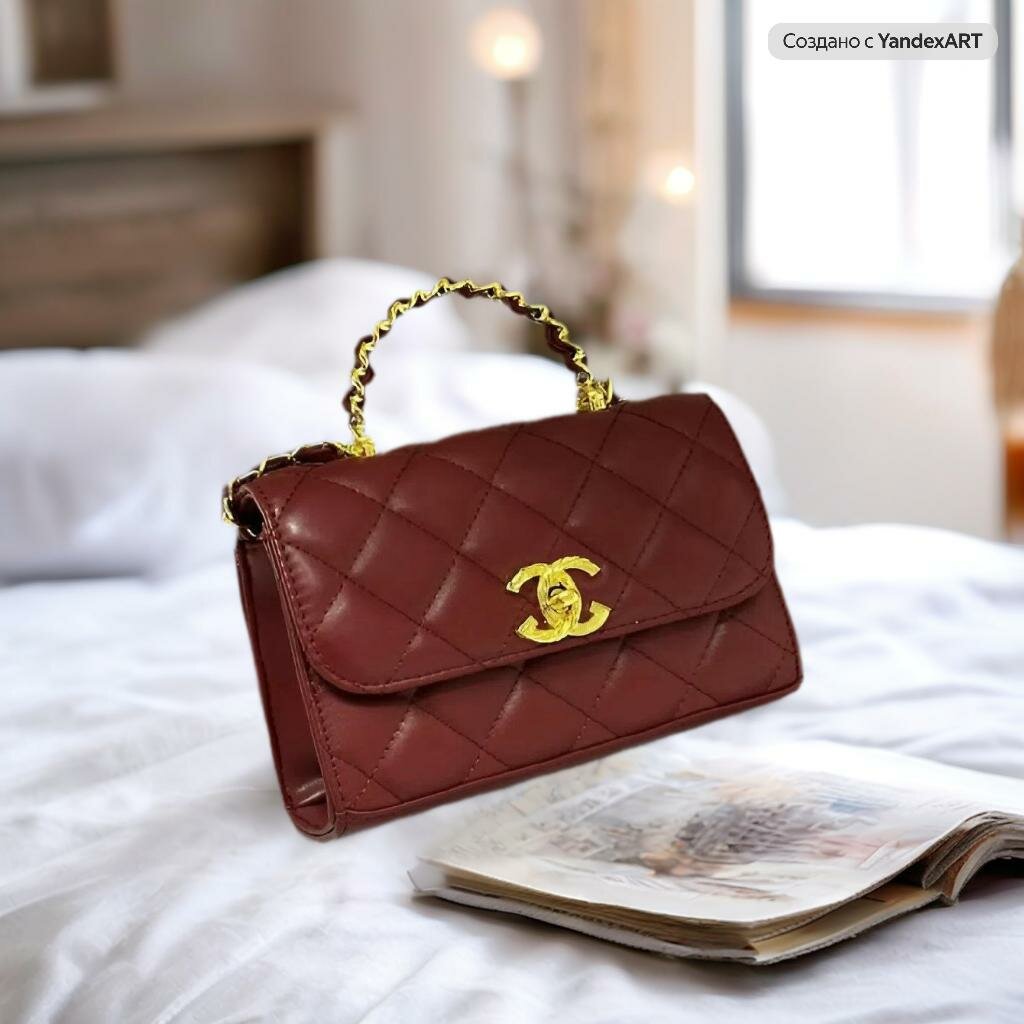 Сумка планшет Chanel CHANEL, фактура гладкая, красный