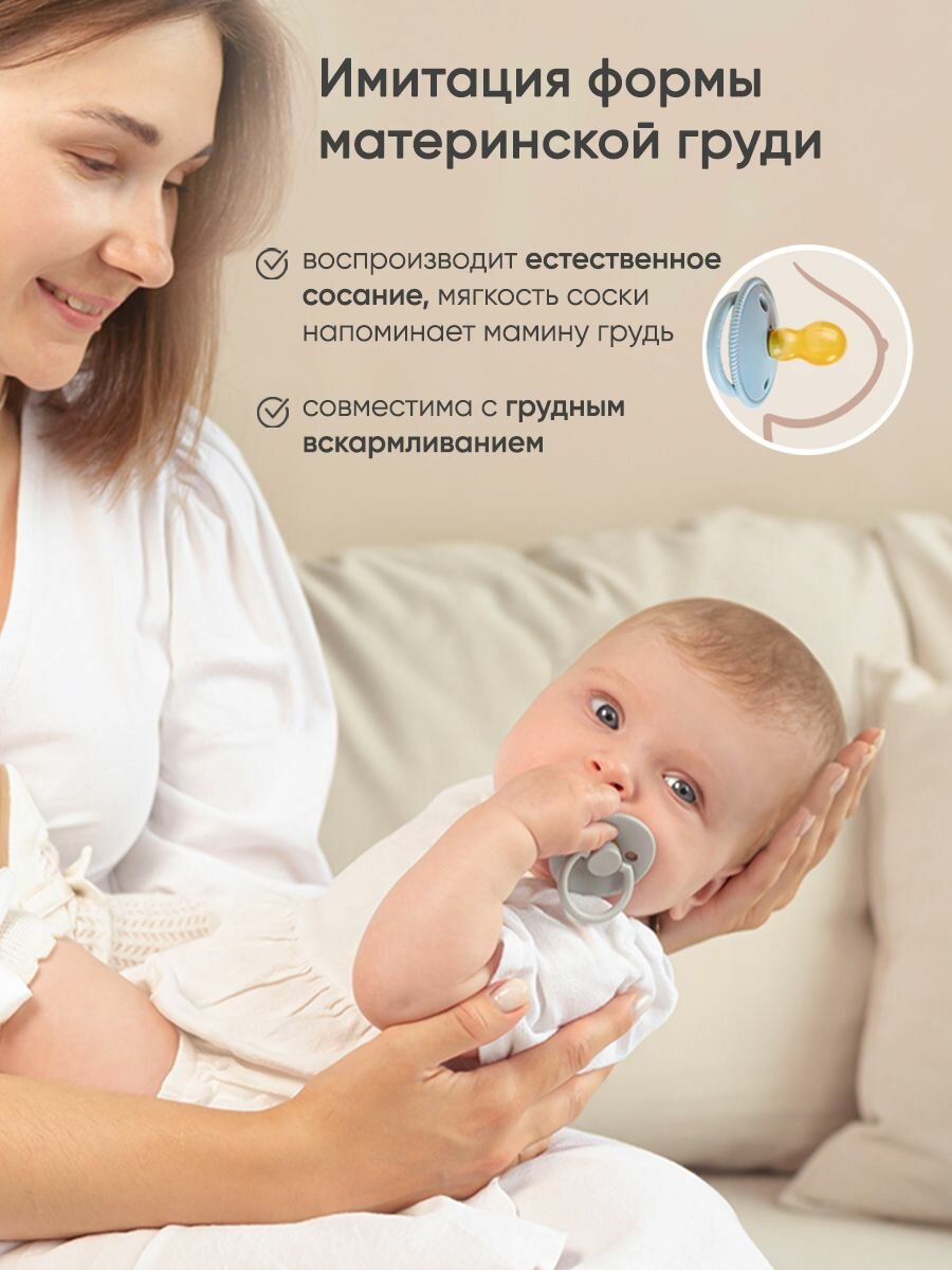 Картинки Соска-пустышка для новорожденных 6-18 мес, латексная