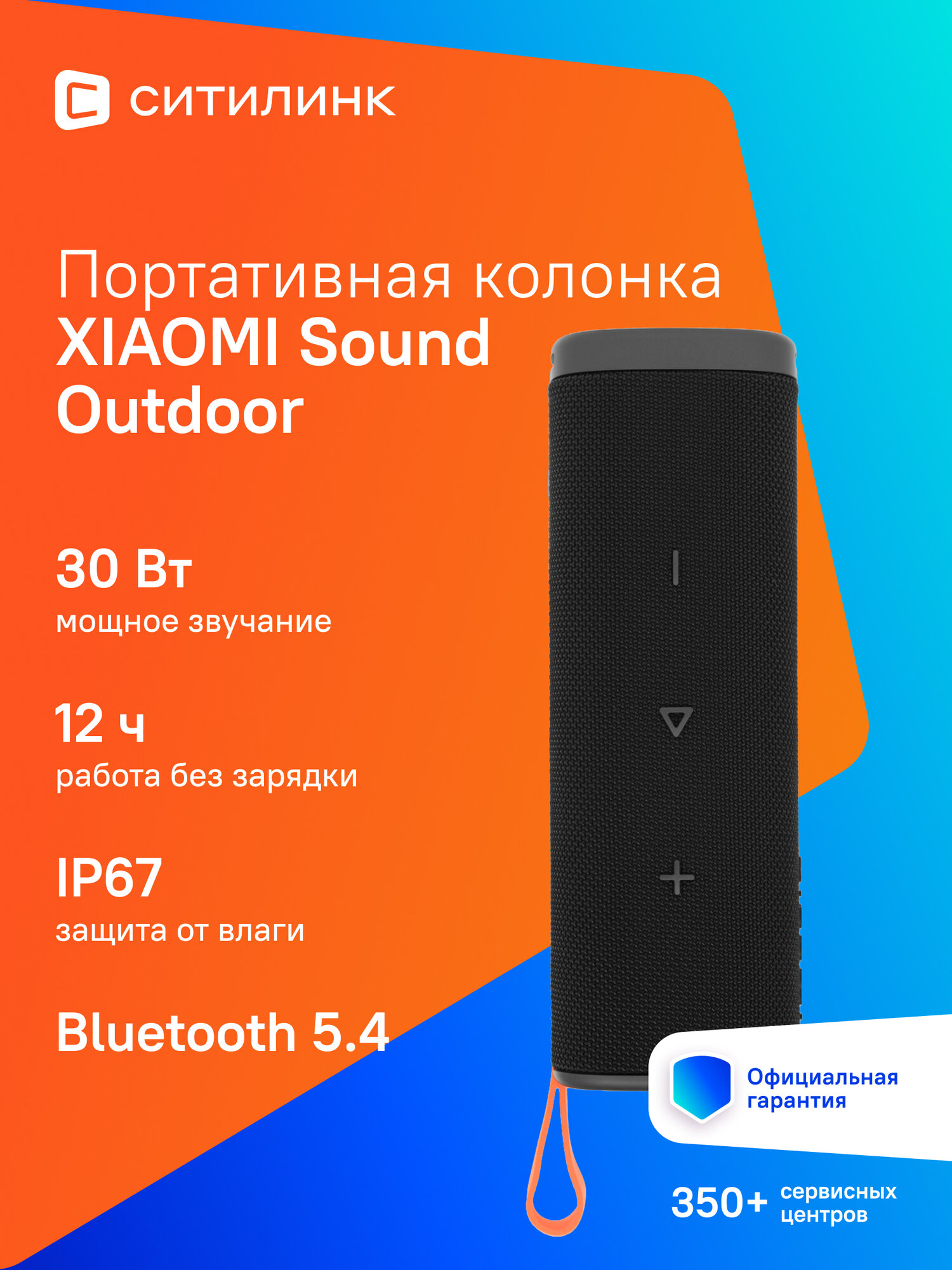 Колонка портативная Xiaomi Sound Outdoor, 30Вт, черный [qbh4261gl]