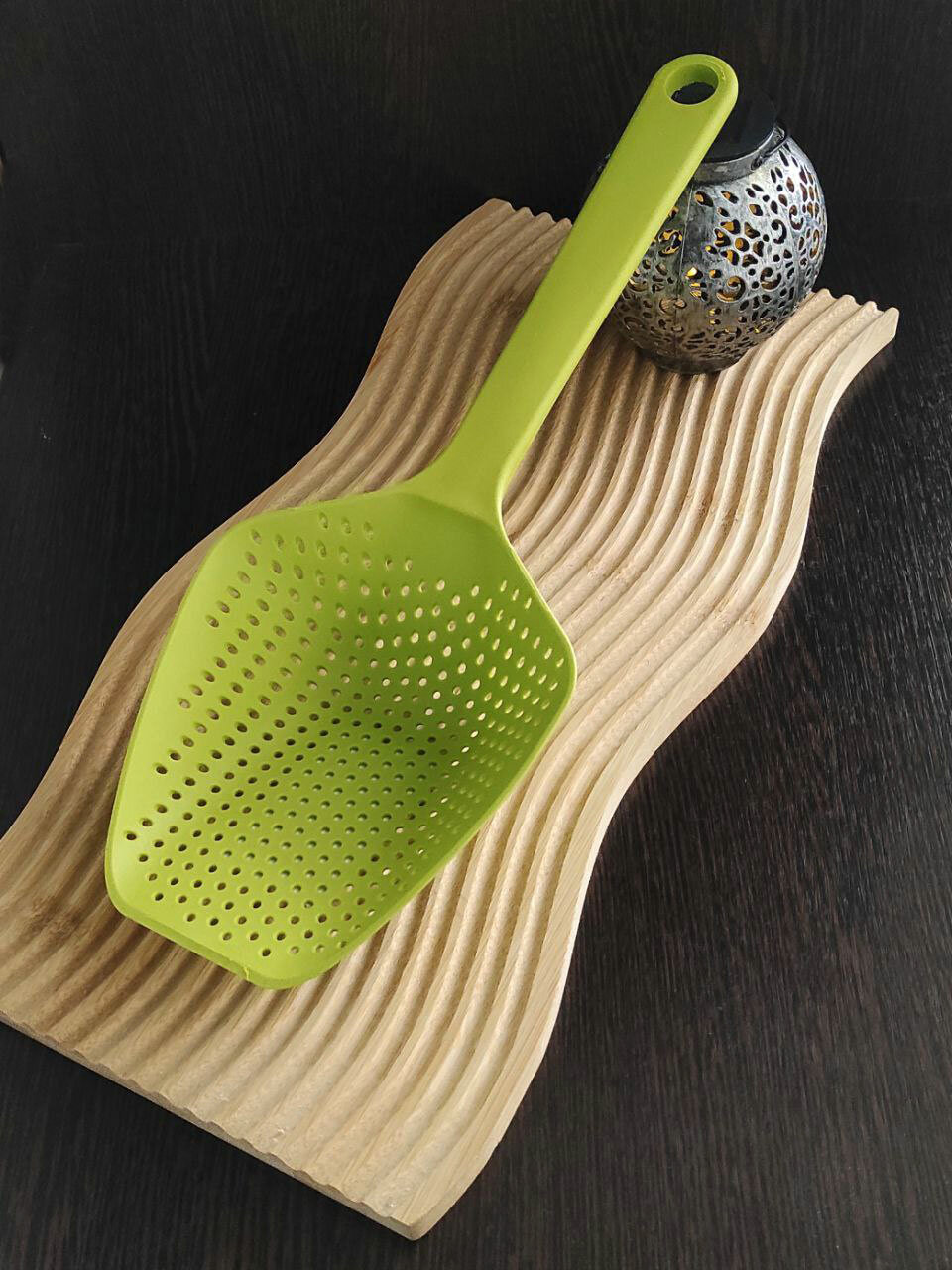 Совок-шумовка "Дуршлаг", для сырного зерна, пластик, 33x12 см