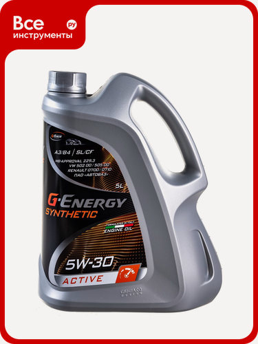 Изображение товара Масло G-ENERGY Synthetic Active-30 5W30 для дизельных двигателей, синтетическое, API SL, класс