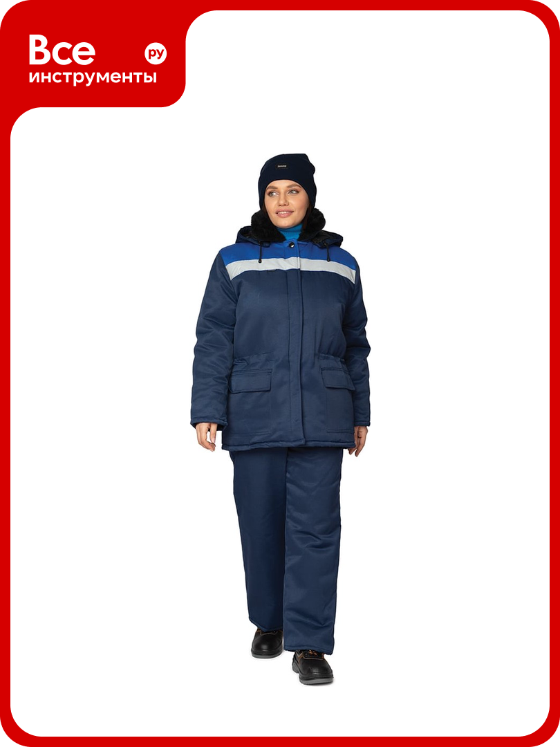 Костюм женский утепленный Прабо Стандарт СОП синий/василек р-р 56-58 рост 158-164 17124