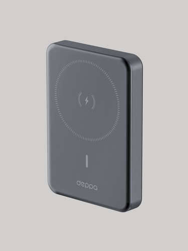 Изображение товара Внешний аккумулятор NRG MageSafe Alum 10000 мА-ч , QI, черный, Deppa 33691