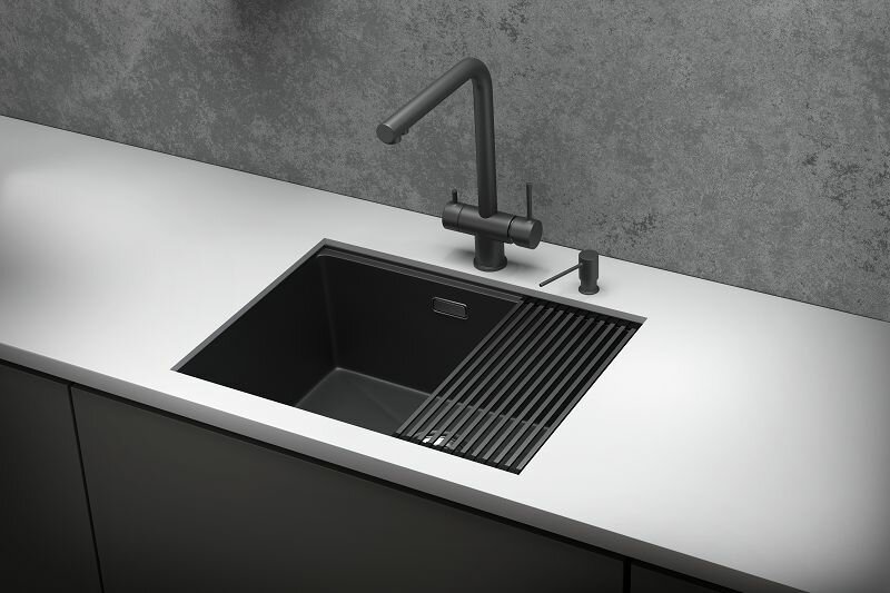 GRANULA KS-6045U, черный матовый, стальная кухонная мойка GRANULA KITCHEN SPACE