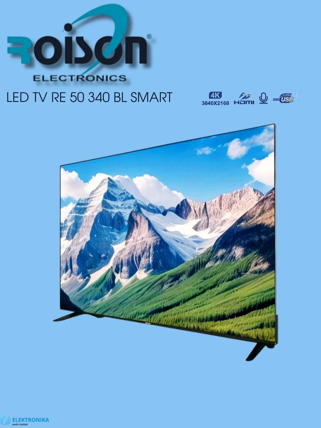 Телевизор Roison RE50340BL, диагональ 50", ОС webOS, 4K, поддержка HDR — фото 1