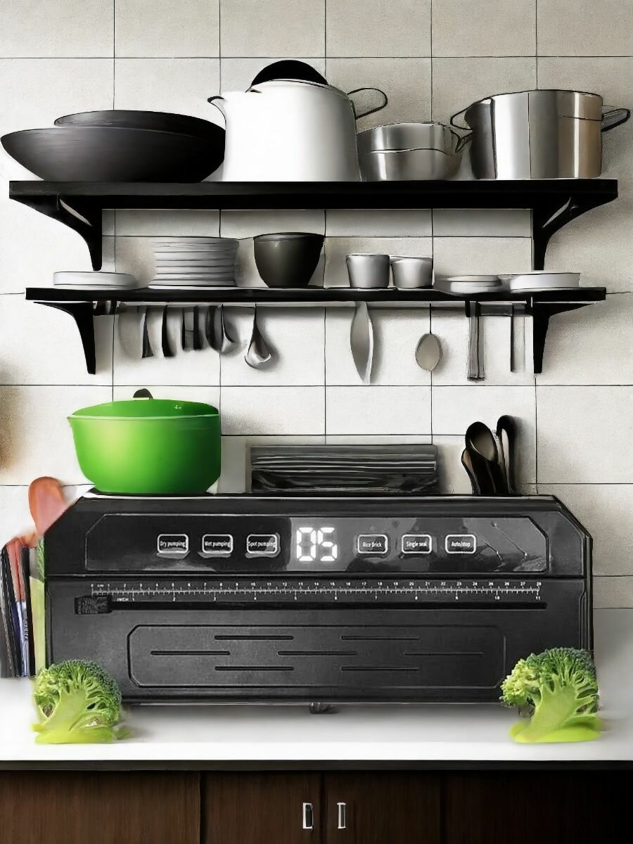 Вакууматор для продуктов с резаком, 115 Вт, запайкой, вакуумный упаковщик