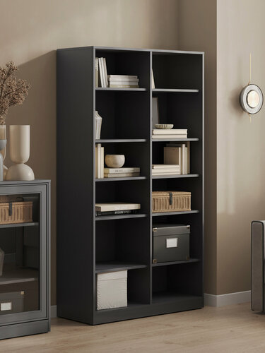 Изображение товара Стеллаж Люсиль, с полками, 98.6х40.1х180.6 см, Графит