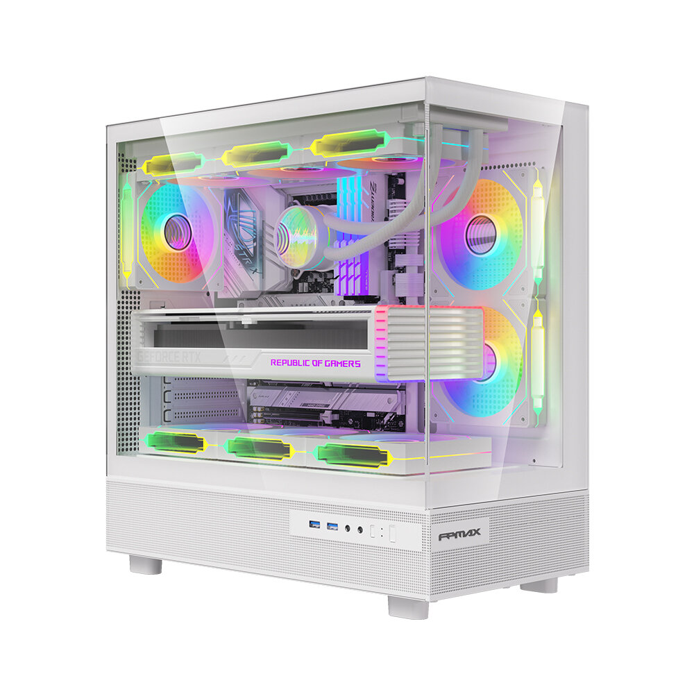 Корпус FPMAX "Max Z8", RGB-подсветка, 3 слота расширения, белый