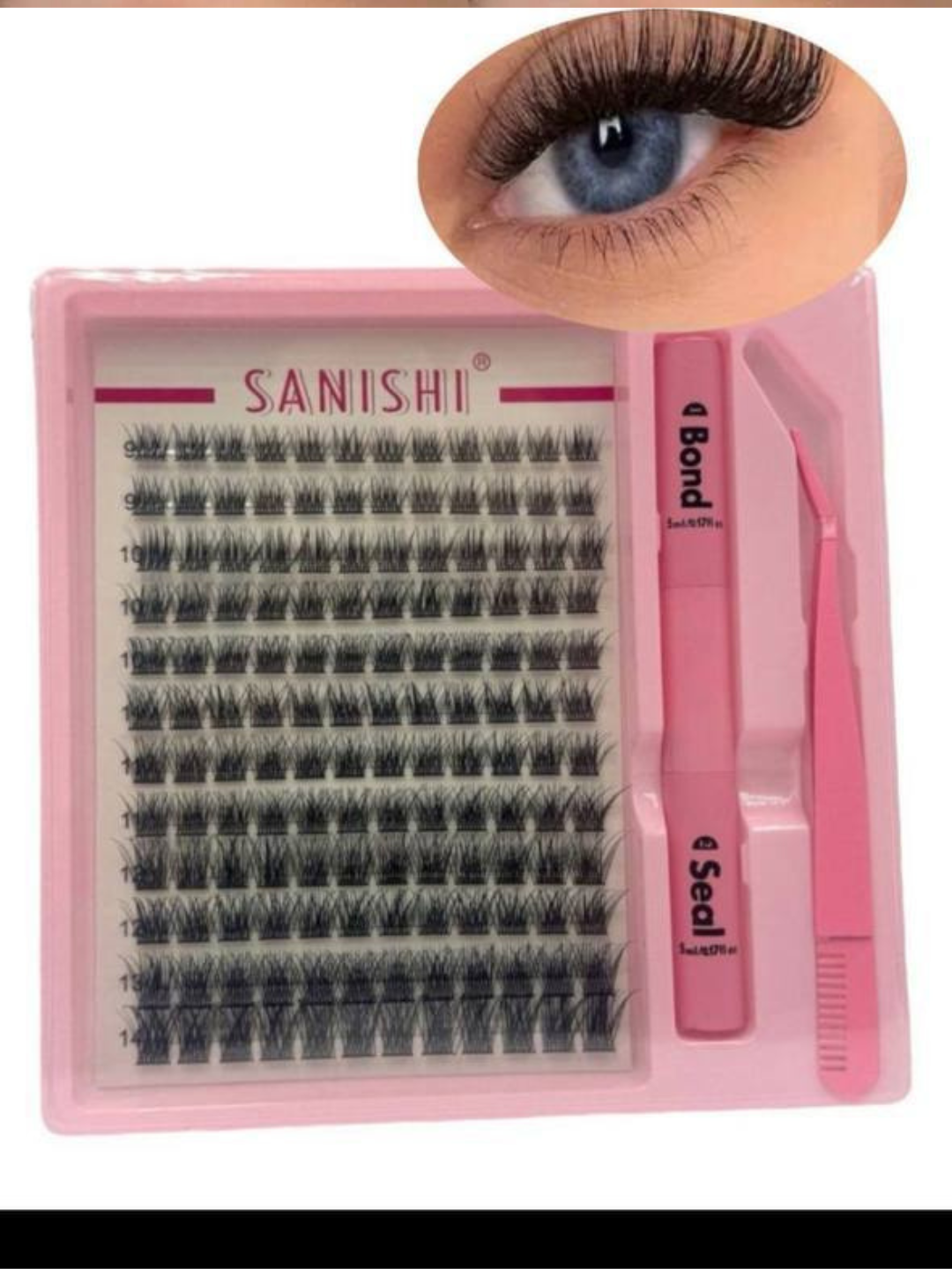 Набор ресниц SANISHI, для 3D-эффекта, накладные, 144 шт, гипоаллергенный клей — фото 1