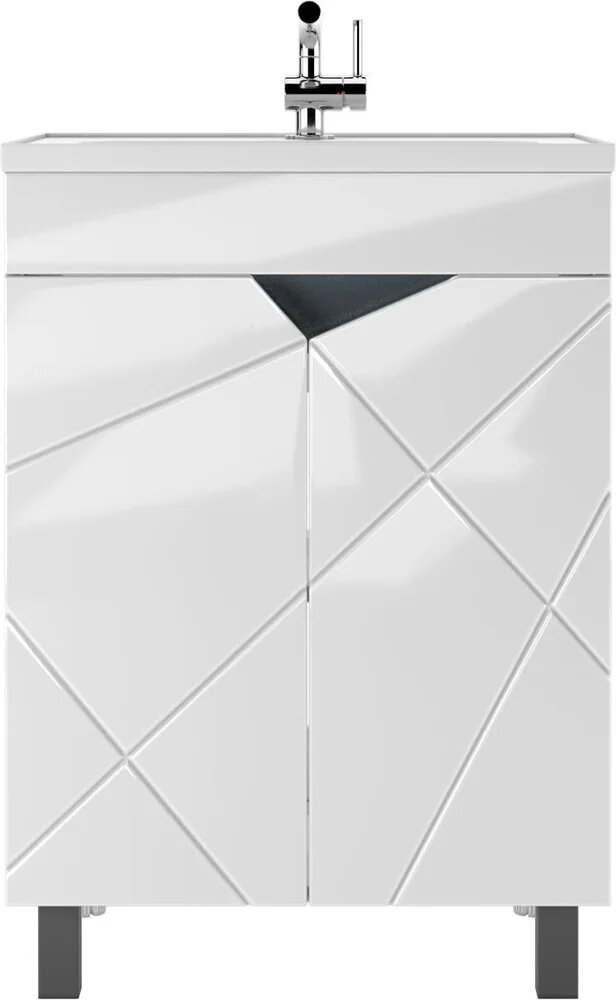 Тумба с раковиной Домино Vector 60 напольная белая раковина Absolute