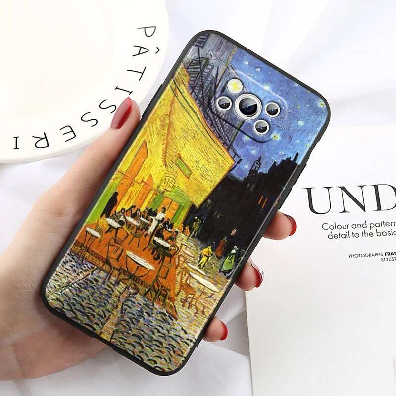 Картина Ван Гога для Xiaomi Poco X6 X5 X4 X3 F4 F3 NFC M6 M5 M4 GT S Pro 4G Φ C65 черный мягкий чехол для телефона HA3804HSE Poco X6 5G