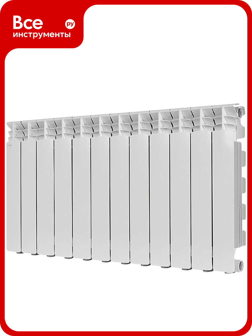 Радиатор алюминиевый STOUT GAMMA 500 12 секций боковое подключение белый RAL 9010 SRA-3310-050012 RG0093CTCOQJCN