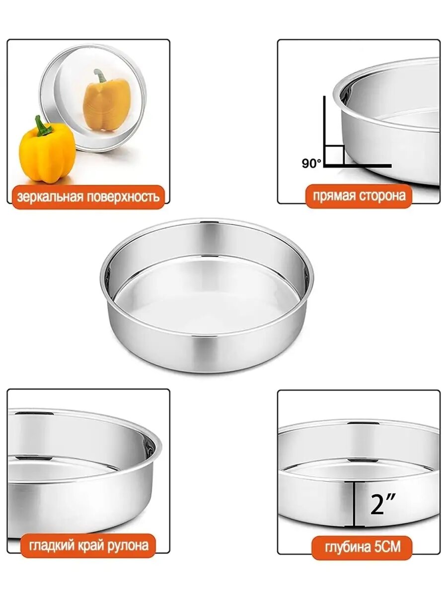 Форма для выпечки Haware, нержавеющая сталь , круглая, 20x 5 cm — фото 1