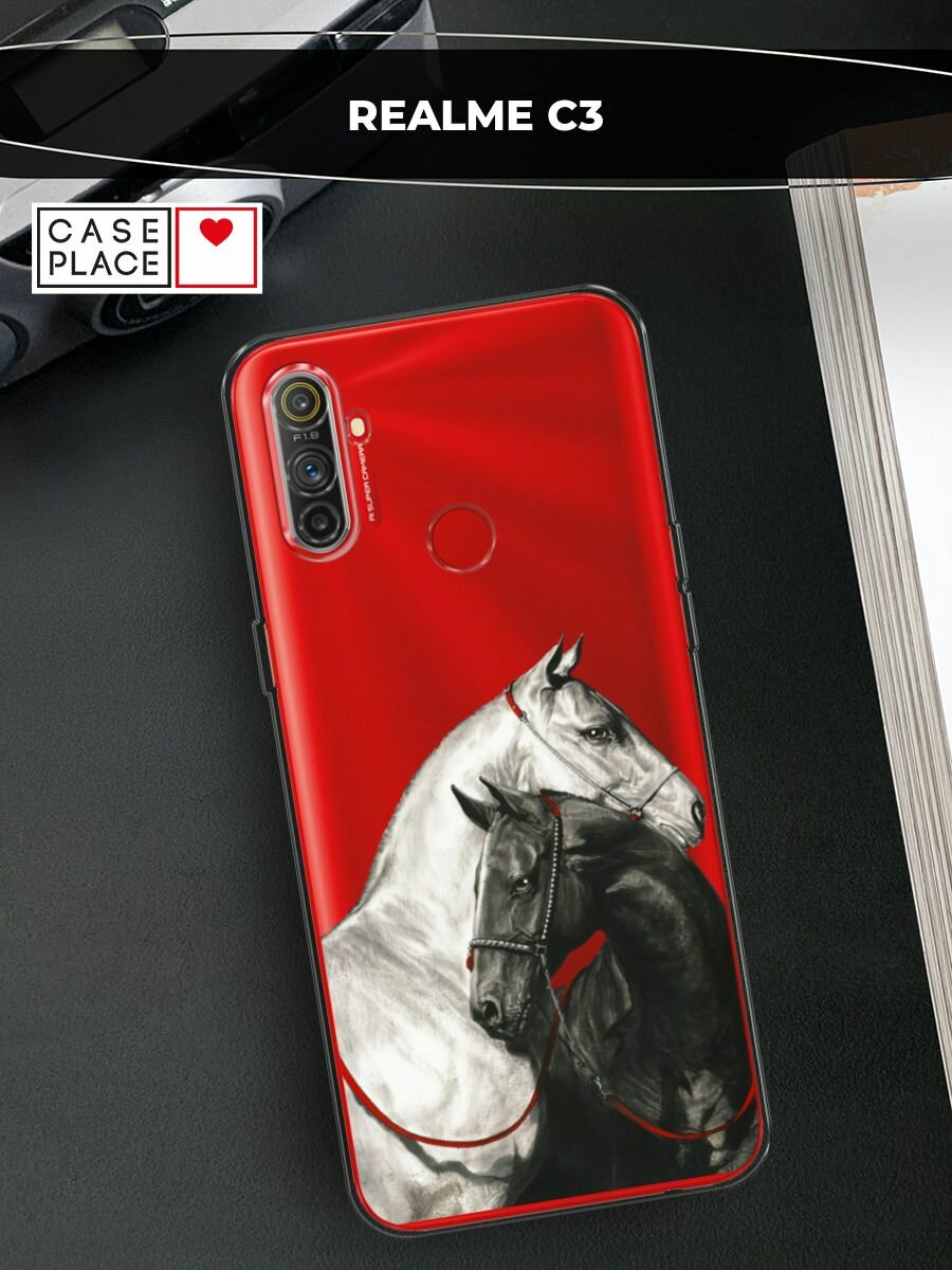 Чехол на Realme C3 / Реалми C3 с принтом "Верная любовь", прозрачный