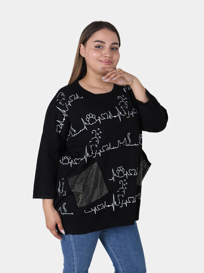 Свитер , размер OneSize, черная — фото 1