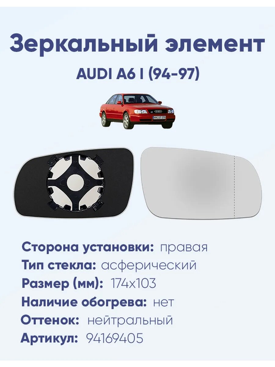 Зеркальный элемент правый AUDI A6 I (94-97)A94169405