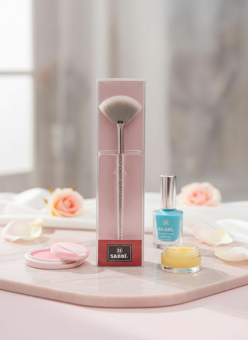 Кисть для макияжа веерная мягкая 1 шт