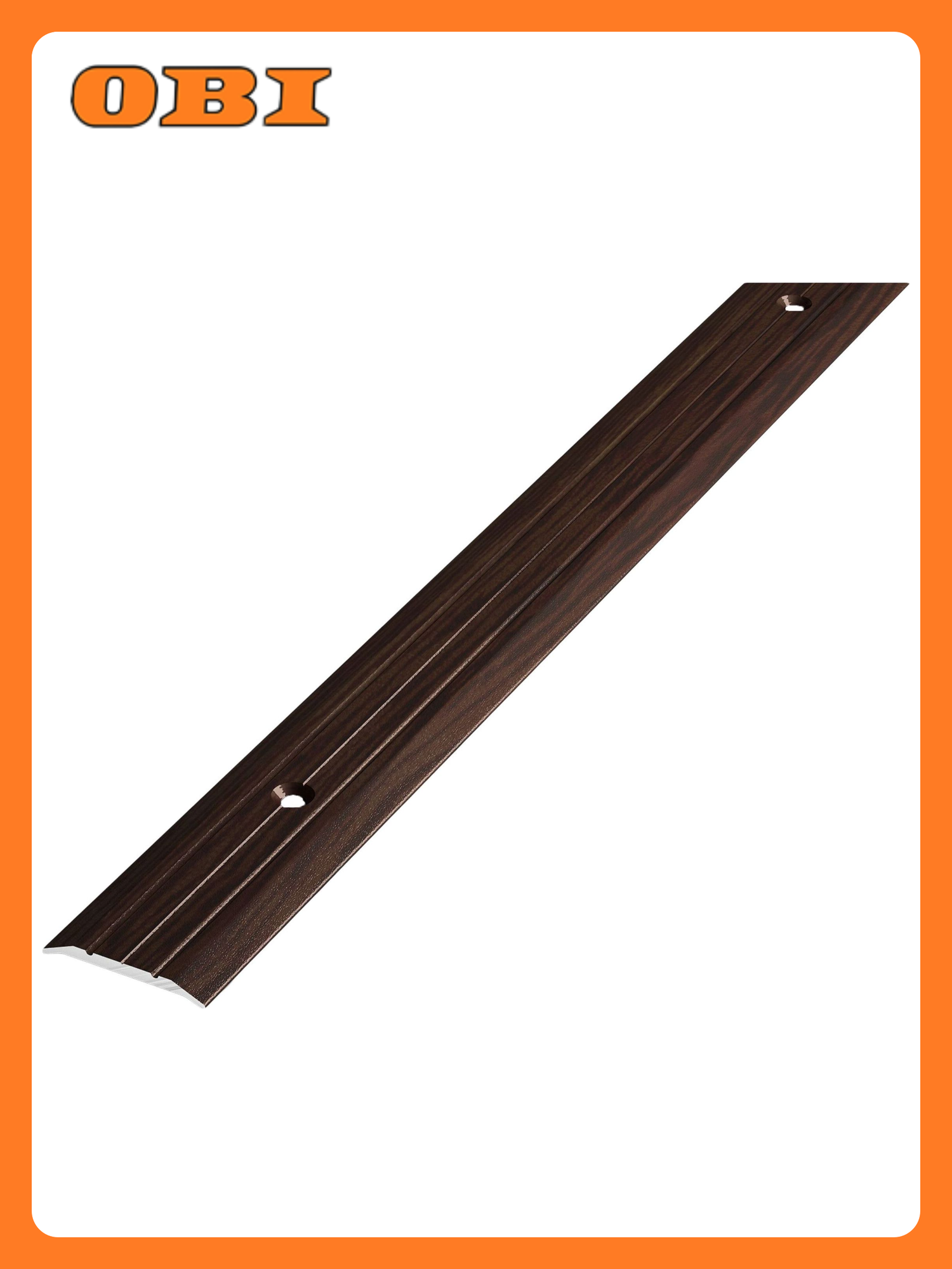 Порог одноуровневый лука ПС 01 Дуб Венге алюминий 1800х25 мм