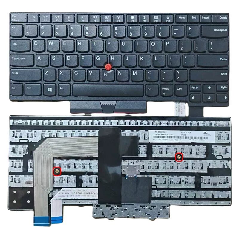 Подходит для клавиатуры ноутбука Lenovo Thinkpad A480 A485 T480 T470 A475 Черный с полюсом без подсветки