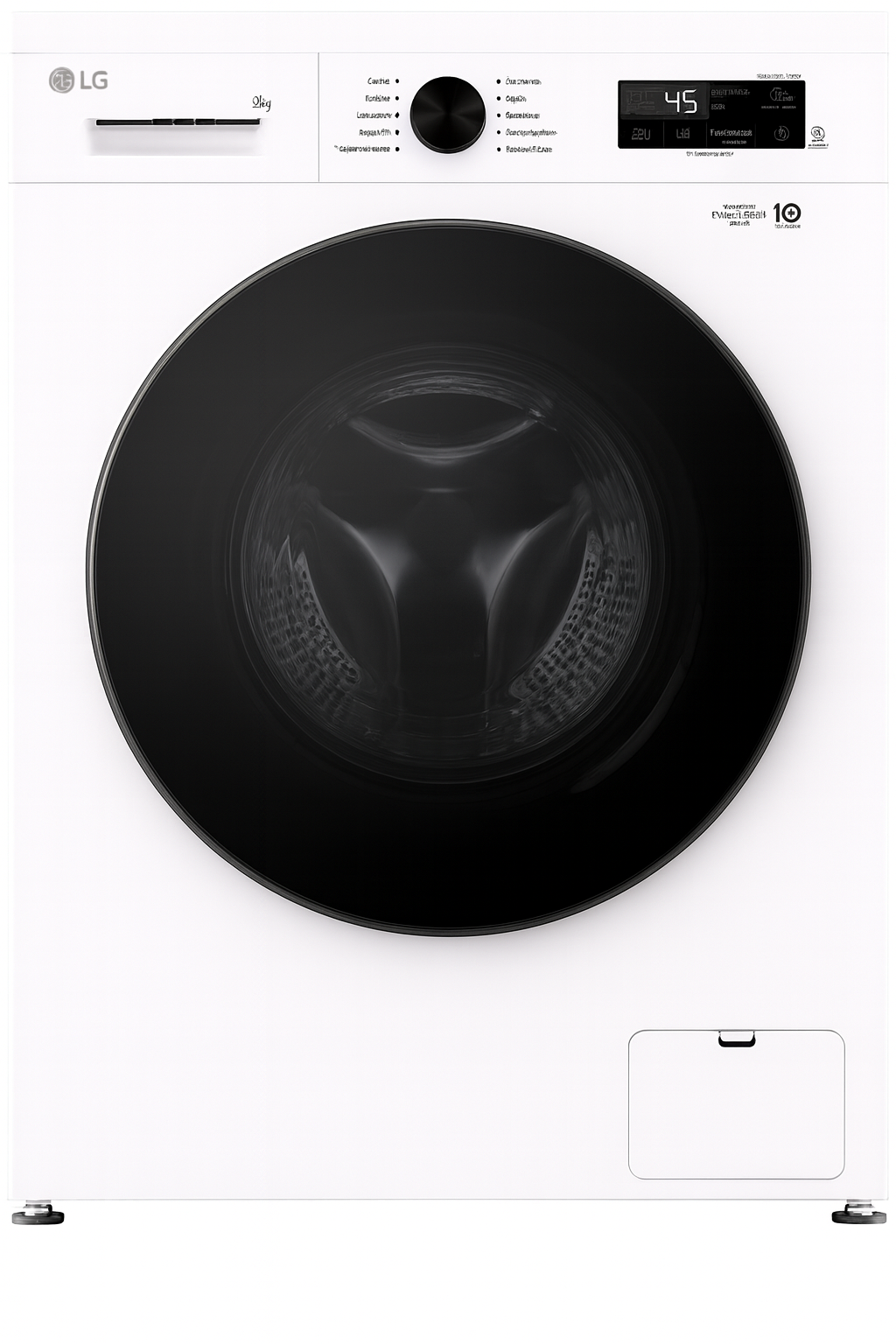 Стиральная машина LG F2Y1WS5W 6.5 кг, инвертор с прямым приводом, 1200 об/мин, пар, глубина 44 см, белая