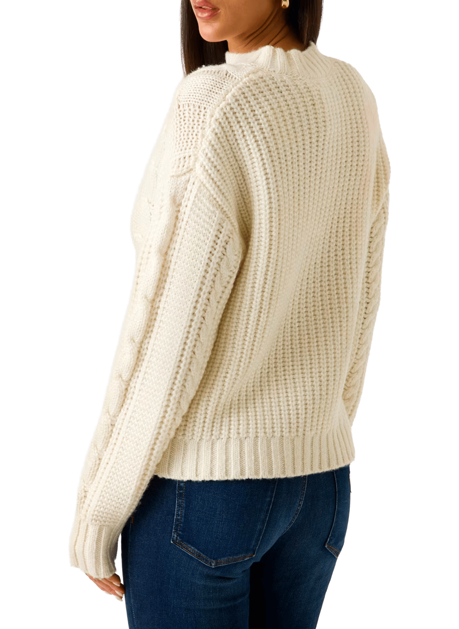 Свитер GUESS LS MOCK NECK NATHALIE SWTR, размер M, , белый — фото 1