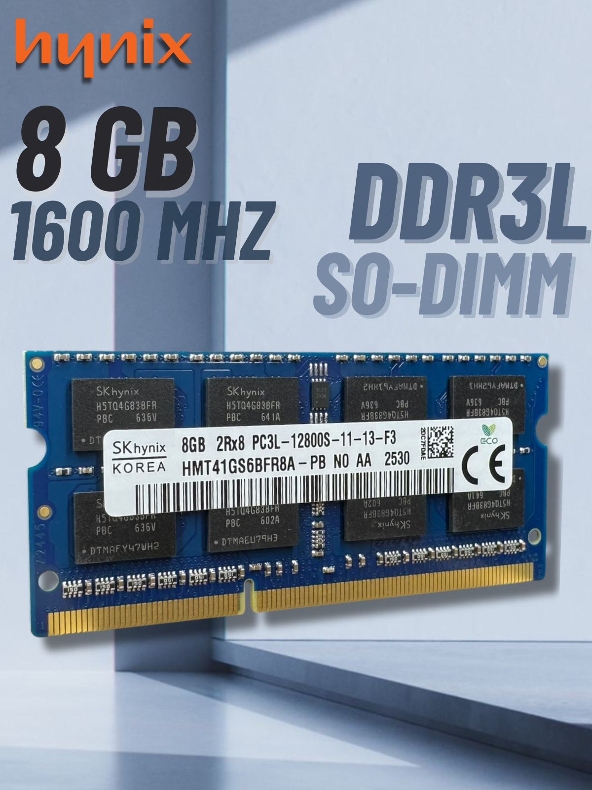 Оперативная память для ноутбука SK Hynix DDR3L 8ГБ 1600MHz CL11 SODIMM HMT41GS6AFR8A-PB