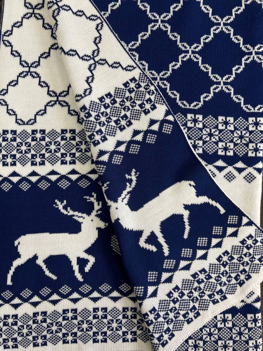 Новогодний, подарочный, вязаный, красный Плед, 100х160, 100% акрил, — фото 1