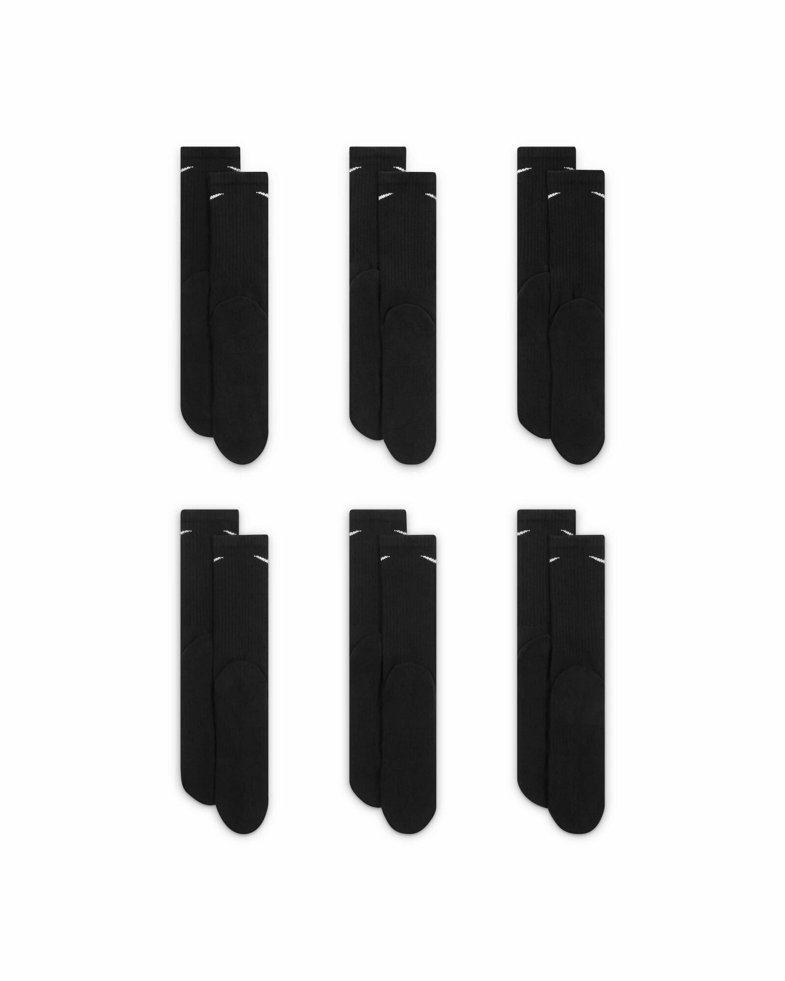 Носки спортивные NIKE, комплект, 6 пар, размер M, черный — фото 1