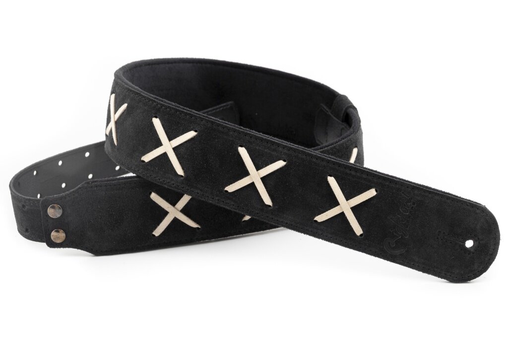 8419612000070 Legend D.G. Black Ремень для гитары, кожаный, черный, RightOn Straps