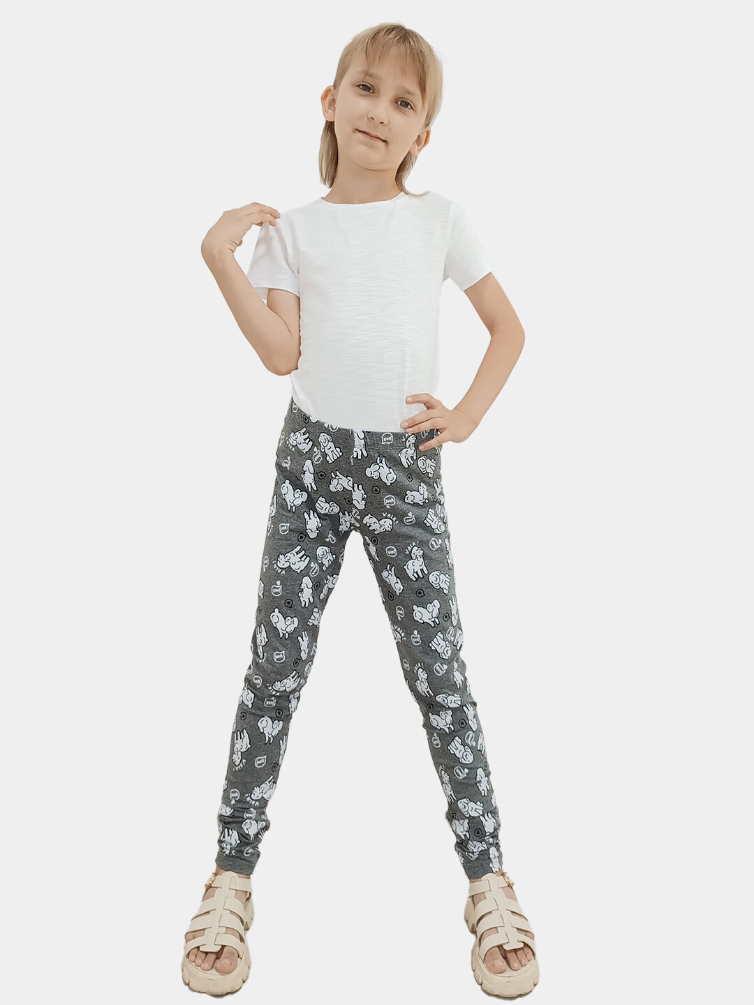 Легинсы , размер 140, серый — фото 1