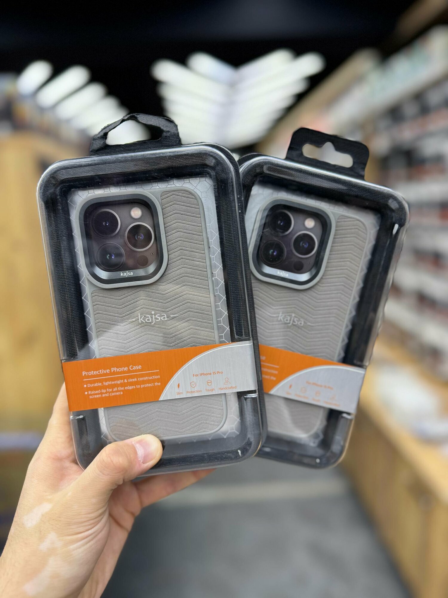 Чехол KAJSA противоударный для iPhone 15 Pro, защитный бампер, стильный дизайн, разноцветный