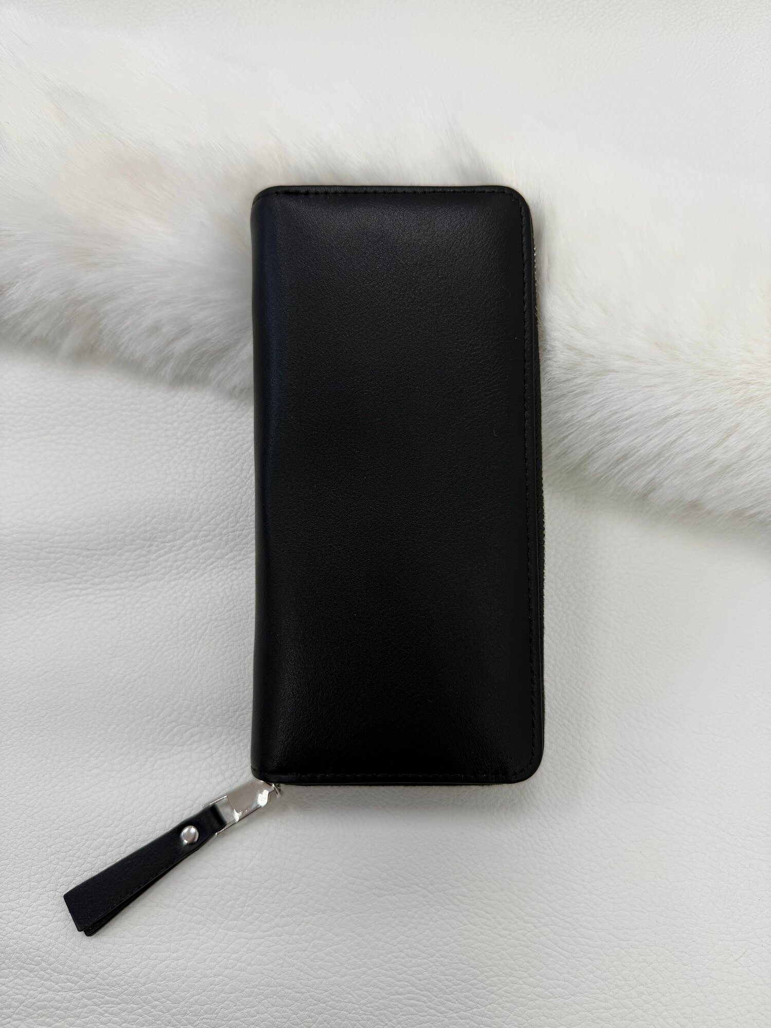 Портмоне, фактура гладкая, черный — фото 1