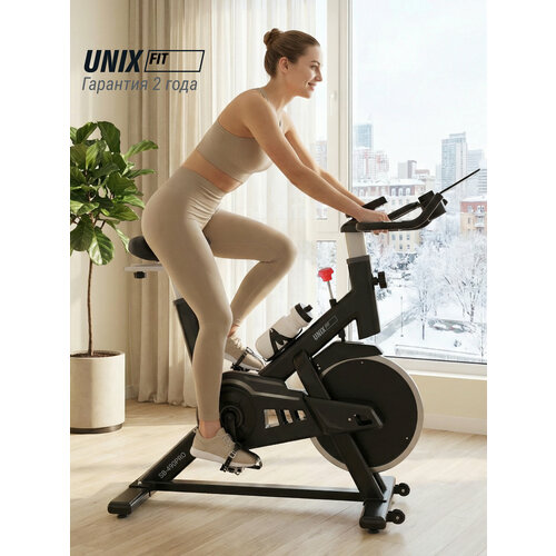 Велотренажер спин-байк UNIX Fit SB-490MAX для дома, колодочная система нагружения, маховик 15 кг UNIXFIT
