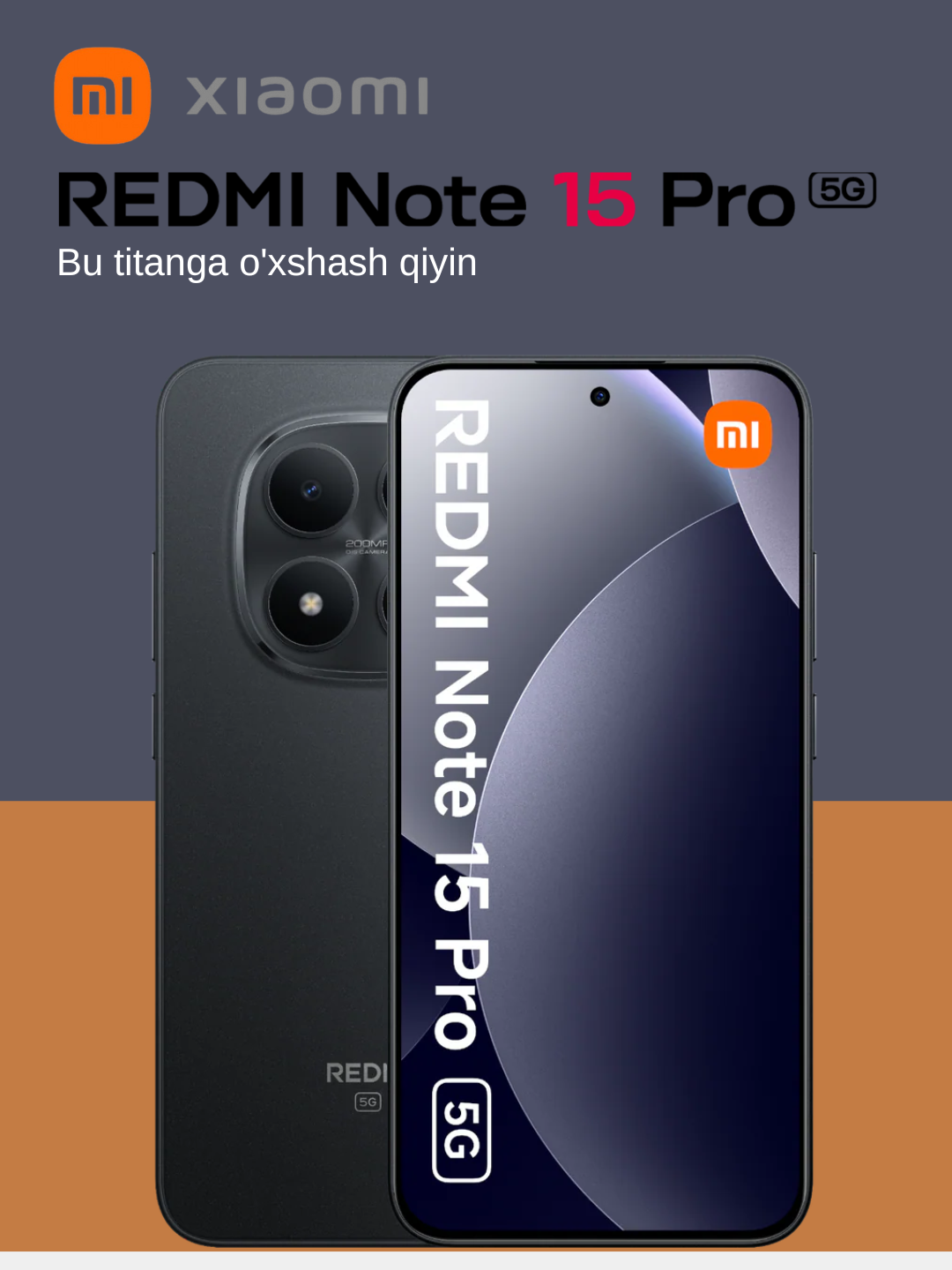 Смартфон Xiaomi Redmi Note 15 Pro 5G 8/256GB, глобальная версия (черный) титановая прочность