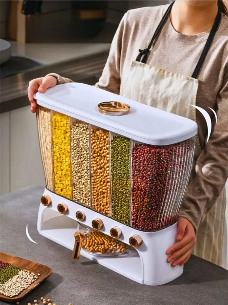 Органайзер для круп с дозатором для кухни