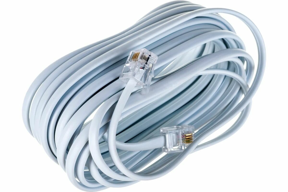 Телефонный удлинитель REXANT RJ-11 (6P-4C), 5 м, белый