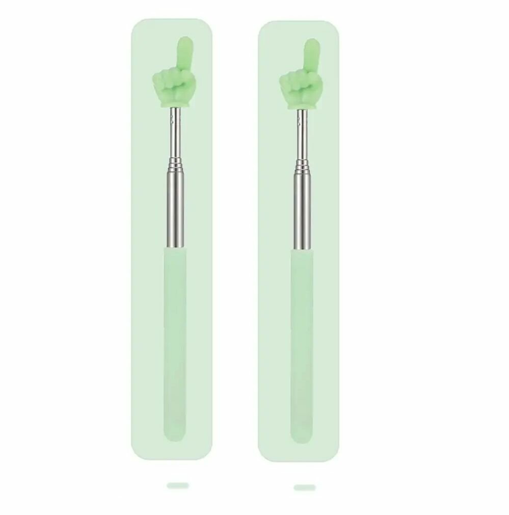 ДВЕ Указки с пальцем телескопические зеленые