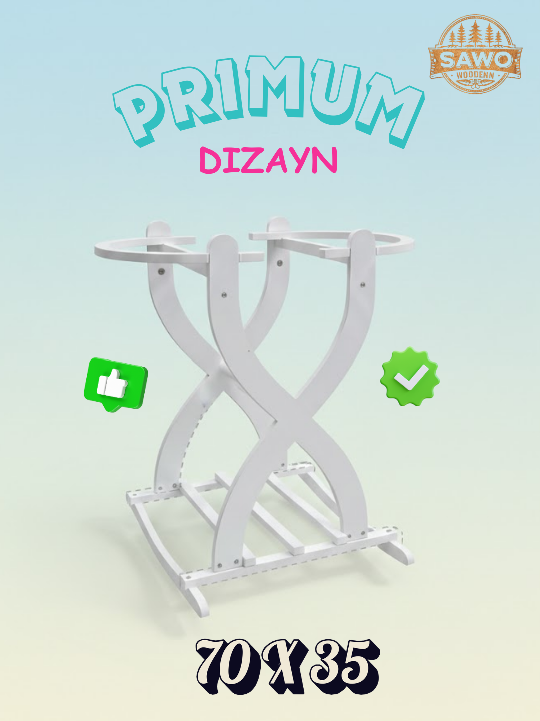 Универсальное основание (подставка) 70x35 см для детской люльки и колыбели, прочное и устойчивое